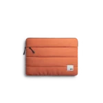 Tangerine Stria Laptop Sleeve Bag - Medium — padded quilted laptop sleeve with a side carry handle, shown on white
