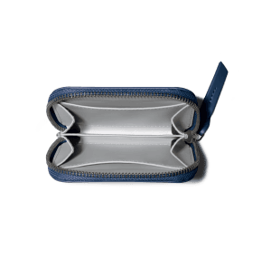 Ultramarine Blue Vegan Leather Zipper Slim Card & Coin Wallet | Online Shopping | KlippiK Kuwait UAE Saudi