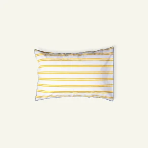 Mellow Yellow with Misty Blue Pure Stripes Pillow Cover (Set of 2)