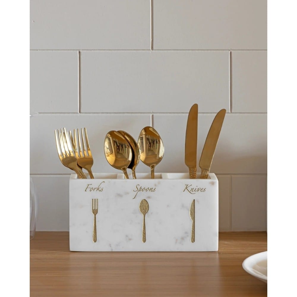 p35981-local Marbleous Cutlery Holder For Kitchen (Spoon Fork & Knives) - Image 1