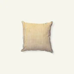 Wheat Beige with Pearl Green Silent Stripes, 18x18 Inch Cushion Cover