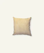 Wheat Beige with Pearl Green Silent Stripes, 18x18 Inch Cushion Cover