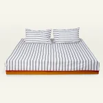 Cloudy Black with Candy Red Muted Layers Flat Bedsheet
