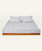 Cloudy Black with Candy Red Muted Layers Flat Bedsheet