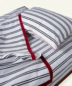 Cloudy Black with Candy Red Muted Layers Flat Bedsheet - Image 2