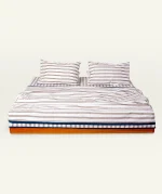 Mocha Brown with Haze Indigo Muted Layers Pillow Cover (Set of 2) - Image 4