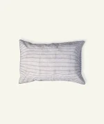 Mocha Brown with Haze Indigo Pure Stripes Pillow Cover (Set of 2)