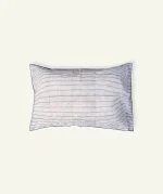 Mocha Brown with Haze Indigo Pure Stripes Pillow Cover (Set of 2) - Image 3