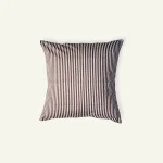 Mocha Brown with Haze Indigo Silent Stripes, 24x24 Inch Cushion Cover