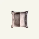 Mocha Brown with Haze Indigo Silent Stripes, 18x18 Inch Cushion Cover