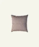 Mocha Brown with Haze Indigo Silent Stripes, 18x18 Inch Cushion Cover