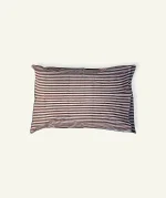 Mocha Brown with Haze Indigo Silent Stripes Pillow Cover (Set of 2) - Image 3