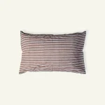 Mocha Brown with Haze Indigo Silent Stripes Pillow Cover (Set of 2)