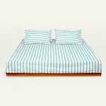Pearl Green with Candy Red Muted Layers Flat Bedsheet
