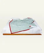 Pearl Green with Candy Red Pure Stripes Dohar - Image 3