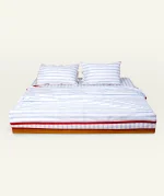 Dreamy Blue with Candy Red Muted Layers Pillow Cover (Set of 2 ) - Image 4