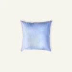 Dreamy Blue with Candy Red Silent Stripes,18x18 Inch Cushion Cover