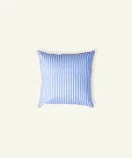 Dreamy Blue with Candy Red Silent Stripes,18x18 Inch Cushion Cover