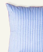 Dreamy Blue with Candy Red Silent Stripes,18x18 Inch Cushion Cover - Image 2