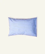 Dreamy Blue with Candy Red Silent Stripes Pillow Cover (Set of 2) - Image 3