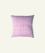 Berry Pink with Pearl Green Pure Stripes, 24x24 Inch Cushion Cover - Image 3