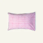 Berry Pink with Pearl Green Pure Stripes Pillow Cover (Set of 2)