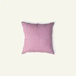 Berry Pink with Pearl Green Silent Stripes, 18x18 Inch Cushion Cover