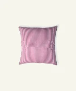 Berry Pink with Pearl Green Silent Stripes, 24x24 Inch Cushion Cover - Image 3