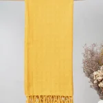 Yellow Dwelling Textured solid throw - Mustard