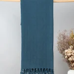 Yellow Dwelling Textured Solid Throw - Royal blue