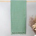 Yellow Dwelling Textured Solid Throw - Sage Green