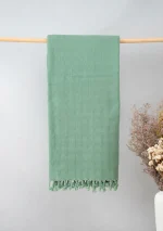 Yellow Dwelling Textured Solid Throw - Sage Green