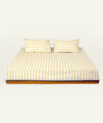 Mellow Yellow with Misty Blue Muted Layers Flat Bedsheet
