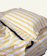 Mellow Yellow with Misty Blue Muted Layers Flat Bedsheet - Image 2