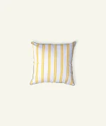 Mellow Yellow with Misty Blue Muted Layers, 18x18 Inch Cushion Cover - Image 3