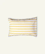 Mellow Yellow with Misty Blue Muted Layers Pillow Cover (Set of 2)