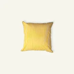 Mellow Yellow with Misty Blue Silent Stripes, 18x18 Inch Cushion Cover