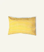 Mellow Yellow with Misty Blue Silent Stripes Pillow Cover (Set of 2) - Image 3