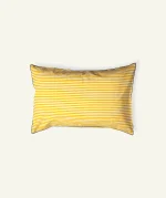 Mellow Yellow with Misty Blue Silent Stripes Pillow Cover (Set of 2)
