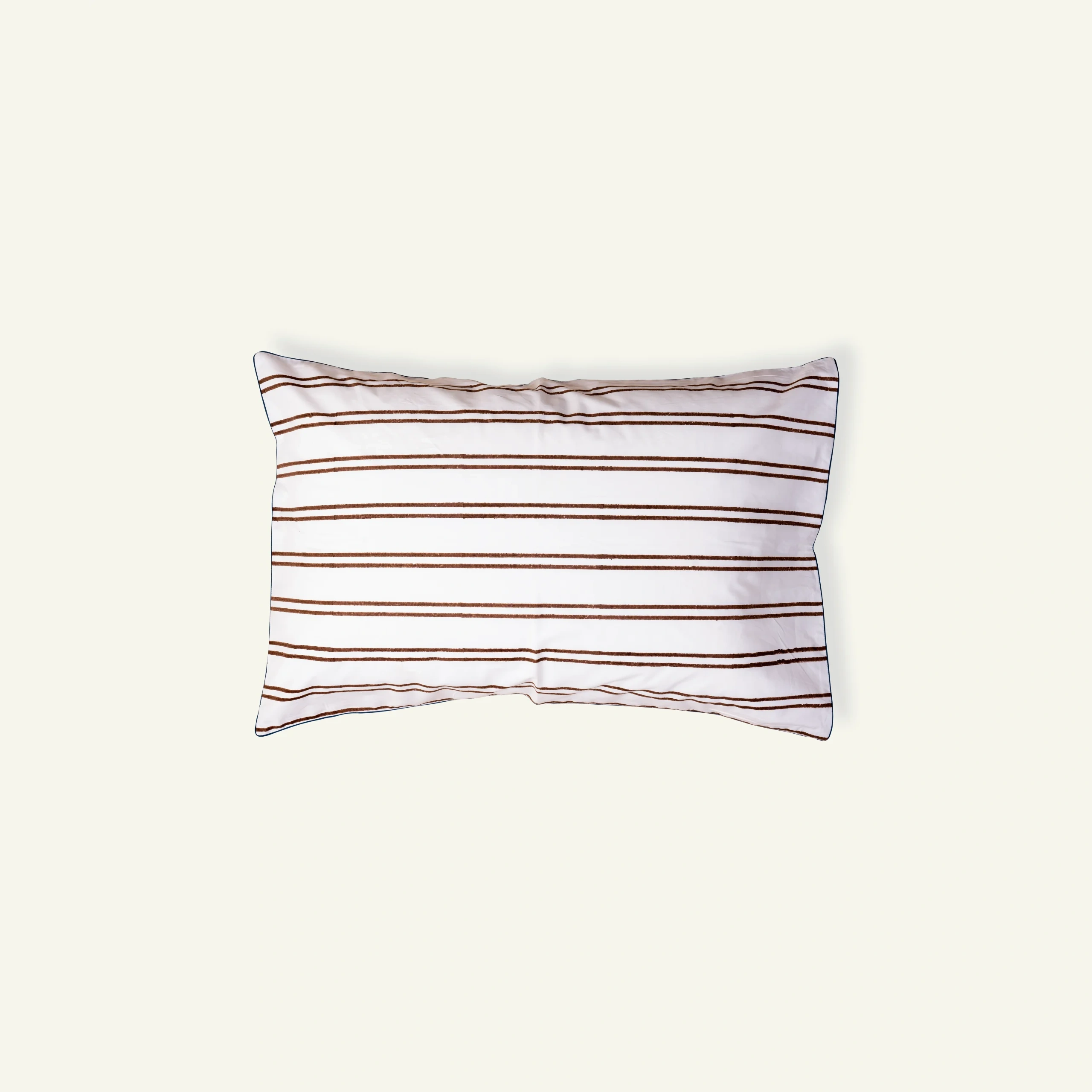 Mocha Brown with Haze Indigo Muted Layers Pillow Cover (Set of 2) - Image 1