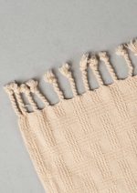Yellow Dwelling Textured Solid Throw - Ivory