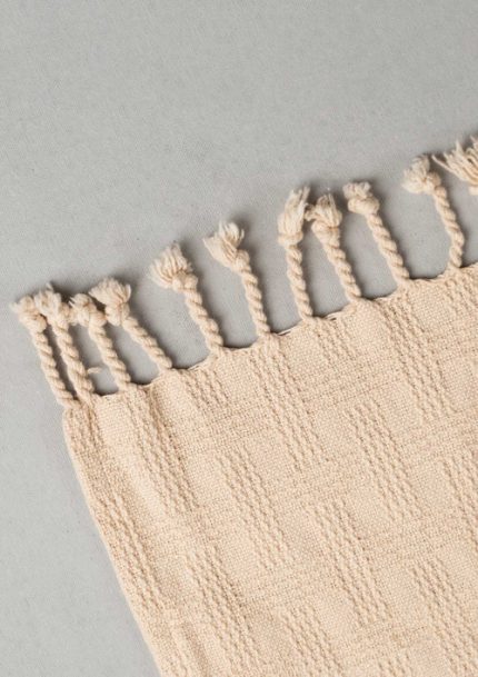 Yellow Dwelling Textured Solid Throw - Ivory