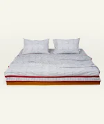 Cloudy Black with Candy Red Pure Stripes Flat Bedsheet - Image 3