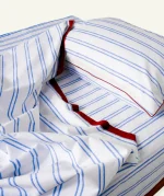 Dreamy Blue with Candy Red Muted Layers Flat Bedsheet - Image 2