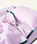 Berry Pink with Pearl Green Pure Stripes Dohar - Image 2