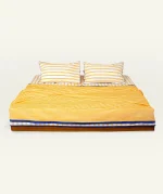 Mellow Yellow with Misty Blue Silent Stripes Flat Bedsheet - Image 4