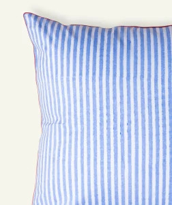 Pale blue Red Silent stripes Body Cushion Cover