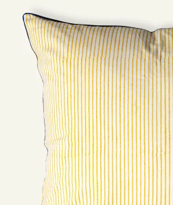 Yellow Indigo Pure stripes Body Cushion Cover