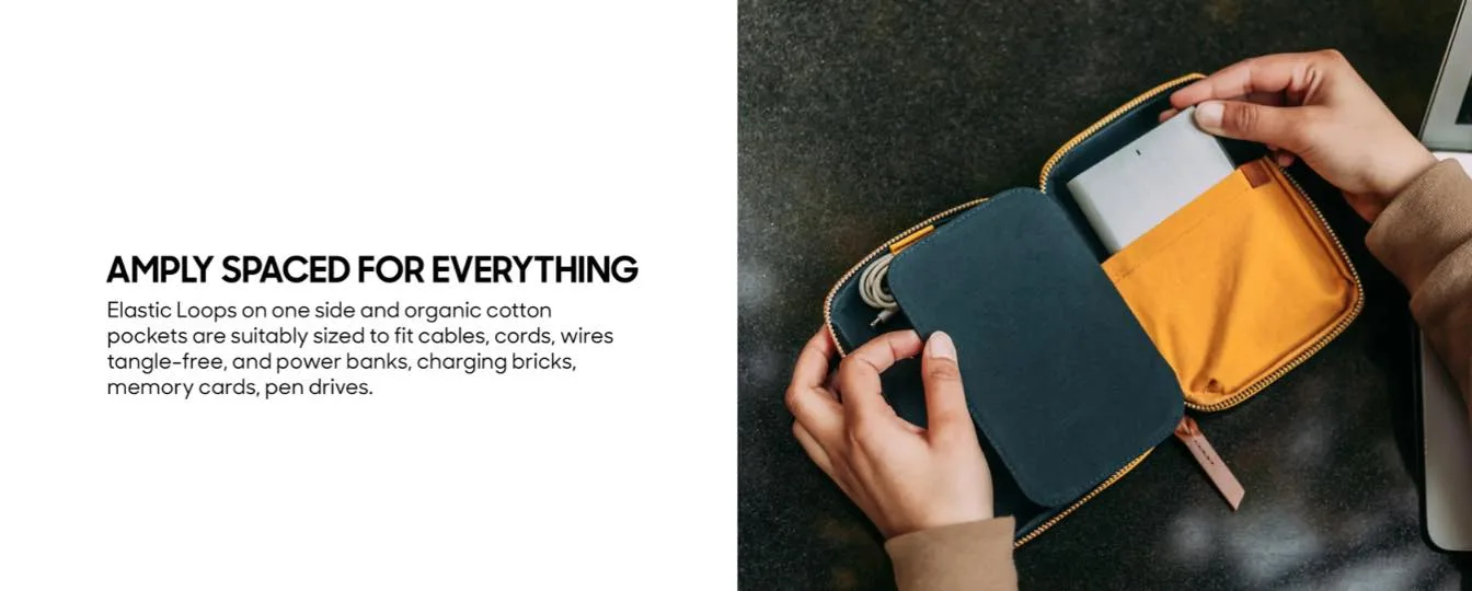 Marshal Mini Tech Kit Organiser - Yellow 2 Get Marshal Mini Tech Kit Organiser for your items | Online Shopping Kuwait UAE Saudi KlippiK