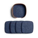 Squircle Felt Coaster Set - Blue